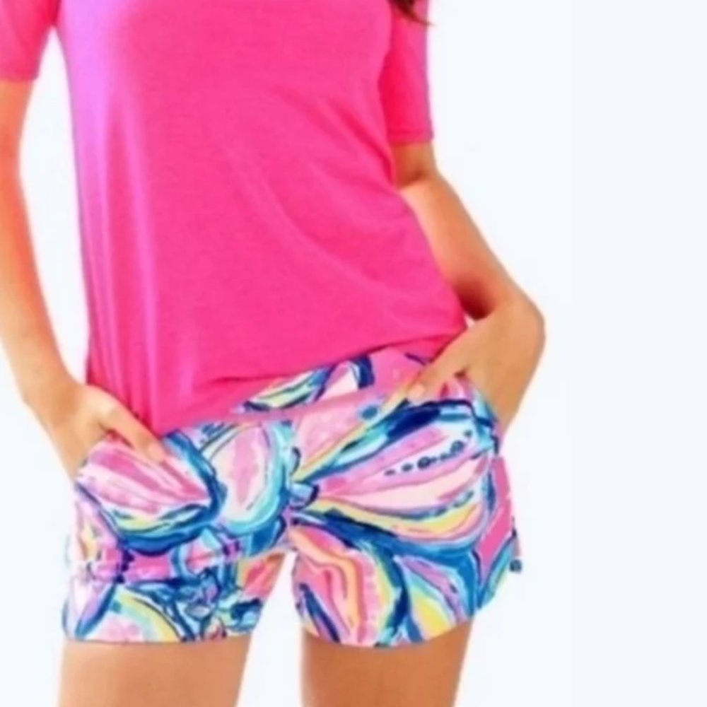 Lilly Pulitzer 4" Adie Short Pink Sunset The Sunny Side